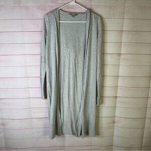 Athleta Soft Open Front Gray Long Sleeve Hooded Thumb Hole Cardigan Size XS
